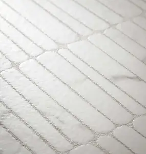 Mosaikeffektfliser, Effekt sten,kvartsit, Farve hvid, 60x120 cm, Overflade skridsikker