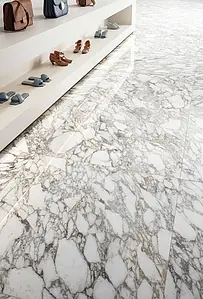 Carrelage, Effet pierre,autres types de marbre, Teinte blanche, 120x120 cm, Surface polie