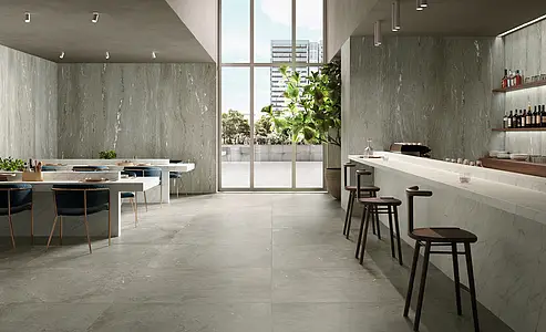 Background tile, Effect other stones, Color green,grey, Unglazed porcelain stoneware, 120x278 cm, Finish antislip
