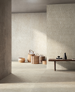 Background tile, Effect limestone, Color beige, Unglazed porcelain stoneware, 120x278 cm, Finish antislip