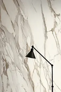 Background tile, Effect stone,calacatta, Color white, Unglazed porcelain stoneware, 160x320 cm, Finish polished