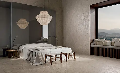 Background tile, Effect other stones, Color brown, Unglazed porcelain stoneware, 120x278 cm, Finish Textured