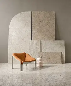 Background tile, Effect other stones, Color beige, Unglazed porcelain stoneware, 120x120 cm, Finish Textured