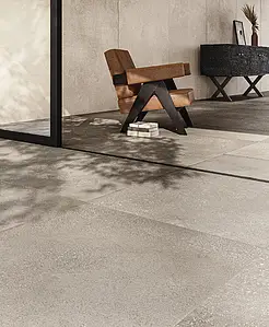 Effekt beton, Farve beige,grå, Grundflise, Uglaseret porcelænsstentøj, 120x278 cm, Overflade skridsikker