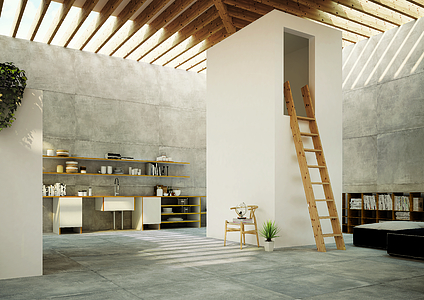 Фоновая плитка, Фактура под бетон, Цвет серый, Неглазурованный керамогранит, 120x240 см, Поверхность противоскользящая