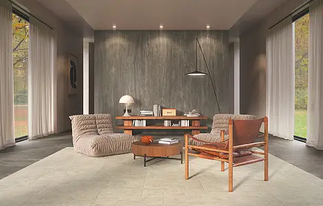 Background tile, Effect travertine, Color beige, Unglazed porcelain stoneware, 40.6x60.9 cm, Finish antislip