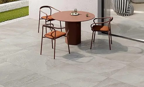 Background tile, Effect slate, Color grey, Unglazed porcelain stoneware, 60x120 cm, Finish antislip