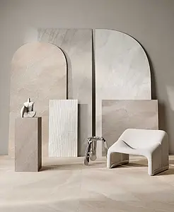 Background tile, Effect slate, Color white, Unglazed porcelain stoneware, 60x120 cm, Finish antislip