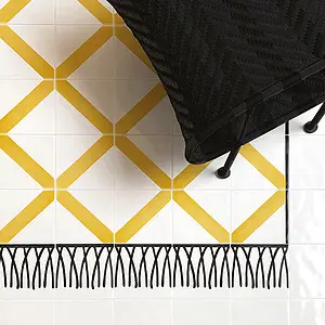 Farve gul, Stil håndlavet,designer, Panel, Majolika, 100x200 cm, Overflade blank