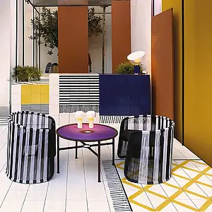 Kakelpanel, Färg gul, Stil hanverksmässig,designer, Majolika, 100x200 cm, Yta blank