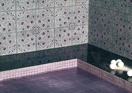 Mozaika, Kolor różowy, Styl ręcznie robione, Majolika, 20x20 cm, Powierzchnia błyszcząca