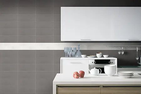 Background tile, Effect unicolor, Color grey, Ceramics, 20x50.2 cm, Finish matte