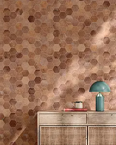 Mosaico, Efecto terracotta, Color marrón, Gres porcelánico esmaltado, 30x30 cm, Acabado antideslizante