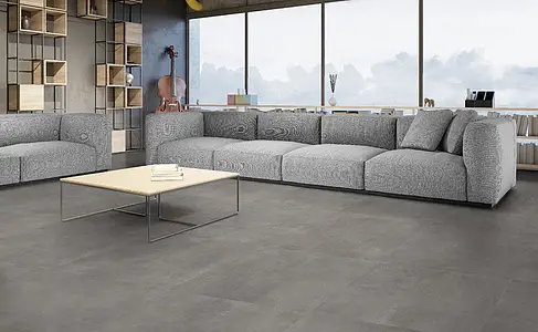 Effekt beton, Farve grå, Grundflise, Glaseret porcelænsstentøj, 60x60 cm, Overflade skridsikker