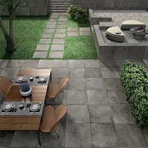 Background tile, Effect concrete, Color grey, Glazed porcelain stoneware, 80x80 cm, Finish antislip