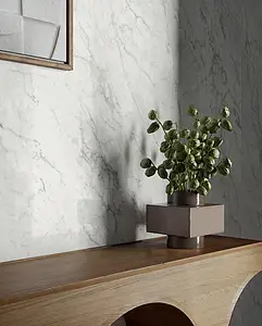 Background tile, Effect carrara, Color white, Unglazed porcelain stoneware, 120x280 cm, Finish polished