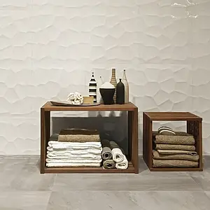 Background tile, Color white, Glazed porcelain stoneware, 40x40 cm, Finish glossy