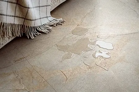 Grundflise, Effekt anden marmor, Farve beige, Uglaseret porcelænsstentøj, 120x120 cm, Overflade skridsikker