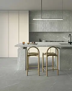 Grundflise, Effekt anden marmor, Farve grå, Uglaseret porcelænsstentøj, 120x120 cm, Overflade skridsikker