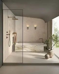 Grundflise, Effekt andre sten, Farve beige, Uglaseret porcelænsstentøj, 120x120 cm, Overflade skridsikker