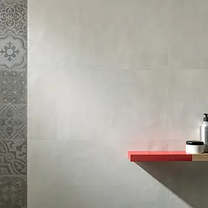 Carrelage, Effet imitation carreaux de ciment, Teinte beige, Style patchwork, Grès cérame non-émaillé, 20x20 cm, Surface antidérapante