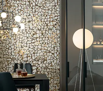 Decoratief element, Geglazuurde porseleinen steengoed, 80x180 cm, Oppervlak half gepolijst