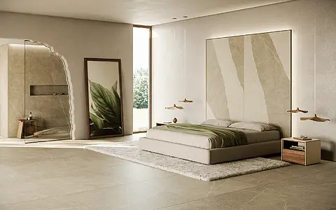 Basistegels, Effect andere soorten steen, Kleur beige, Ongeglazuurd porseleinen steengoed, 120x120 cm, Oppervlak mat