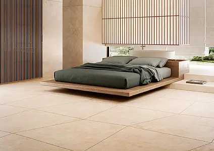 Bakgrundskakel, Textur cotto, Färg beige, Oglaserad granitkeramik, 120x250 cm, Yta matt