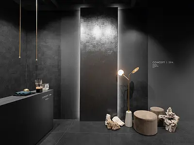 Background tile, Color black, Unglazed porcelain stoneware, 120x250 cm, Finish antislip