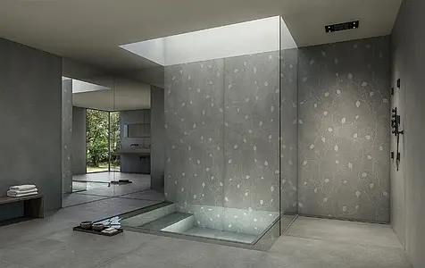 Bakgrundskakel, Textur betong, Färg grå, Oglaserad granitkeramik, 120x250 cm, Yta halksäker