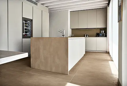 Background tile, Effect concrete, Color beige, Unglazed porcelain stoneware, 120x120 cm, Finish antislip