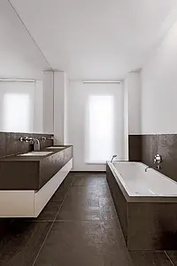 Background tile, Effect concrete, Color brown, Unglazed porcelain stoneware, 60x120 cm, Finish antislip
