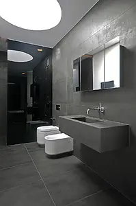 Background tile, Effect concrete, Color black, Unglazed porcelain stoneware, 60x120 cm, Finish antislip