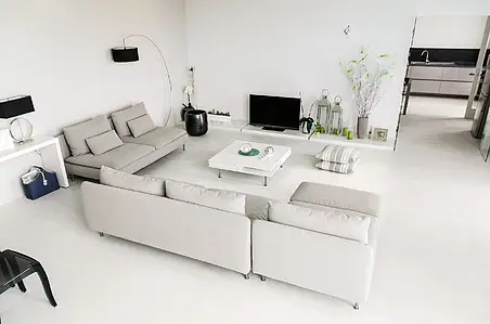 Background tile, Effect concrete, Color white, Unglazed porcelain stoneware, 120x120 cm, Finish antislip