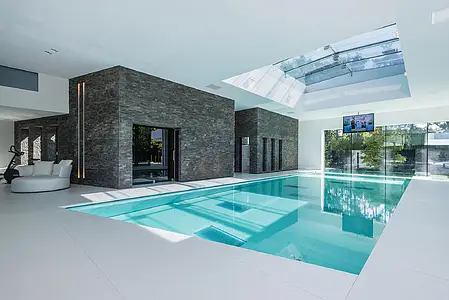 Background tile, Effect concrete, Color white, Unglazed porcelain stoneware, 120x120 cm, Finish antislip