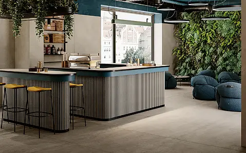 Background tile, Effect concrete, Color grey, Unglazed porcelain stoneware, 120x250 cm, Finish antislip