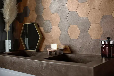 Decorative piece, Effect concrete, Color brown, Unglazed porcelain stoneware, 31x36 cm, Finish antislip