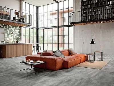 Background tile, Effect resin,concrete, Color grey, Unglazed porcelain stoneware, 120x120 cm, Finish antislip