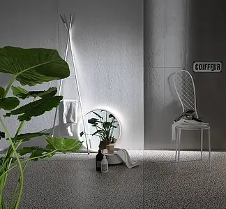 Effekt beton, Farve hvid, Grundflise, Uglaseret porcelænsstentøj, 120x250 cm, Overflade mat