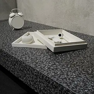 Grundflise, Effekt beton, Farve grå, Uglaseret porcelænsstentøj, 120x250 cm, Overflade mat