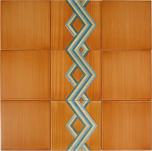 Azulejo base, Color marrón, Estilo de autor, Mayolica, 20x20 cm, Acabado brillo