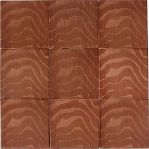 Background tile, Color brown, Style designer, Majolica, 20x20 cm, Finish glossy