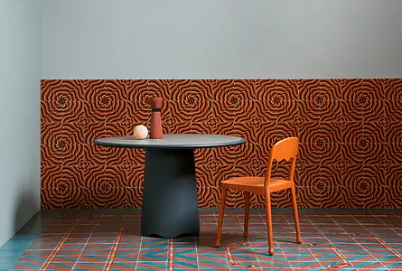 Background tile, Color brown, Style designer, Majolica, 20x20 cm, Finish glossy