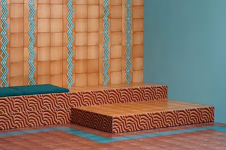 Azulejo base, Color marrón, Estilo de autor, Mayolica, 20x20 cm, Acabado brillo