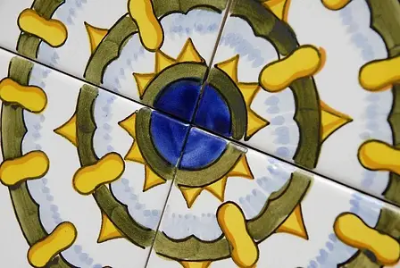 Azulejo de fundo, Cor multicolor, Estilo artesanal, Faiança, 20x20 cm, Superfície semi-brilho