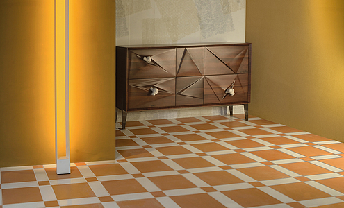 Background tile, Color brown,orange, Style handmade, Majolica, 20x20 cm, Finish matte