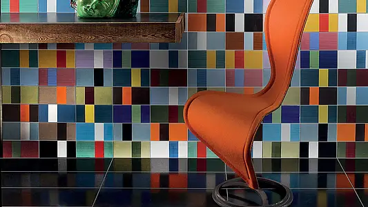 Bakgrundskakel, Färg flerfärgade, Stil hanverksmässig, Majolika, 10x20 cm, Yta blank