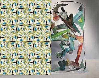 Azulejo de fundo, Cor multicolor, Estilo artesanal,autor, Faiança, 20x20 cm, Superfície mate