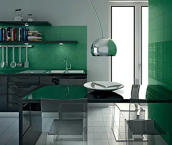 Background tile, Effect unicolor, Color green, Style handmade, Majolica, 20x60 cm, Finish matte