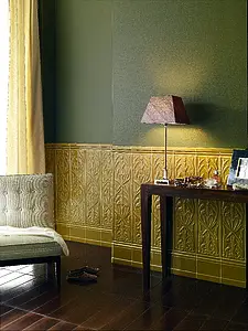 Background tile, Effect left_menu_crackleur ,unicolor, Color yellow, Style boiserie, Ceramics, 20x80 cm, Finish glossy